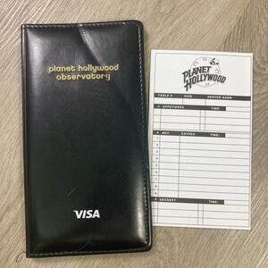 Planet Hollywood Observatory Black Card Holder with‎ Note Pad Vintage Restaurant
